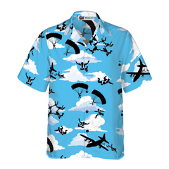 Skydiving Pattern Hawaiian Shirt - Hyperfavor