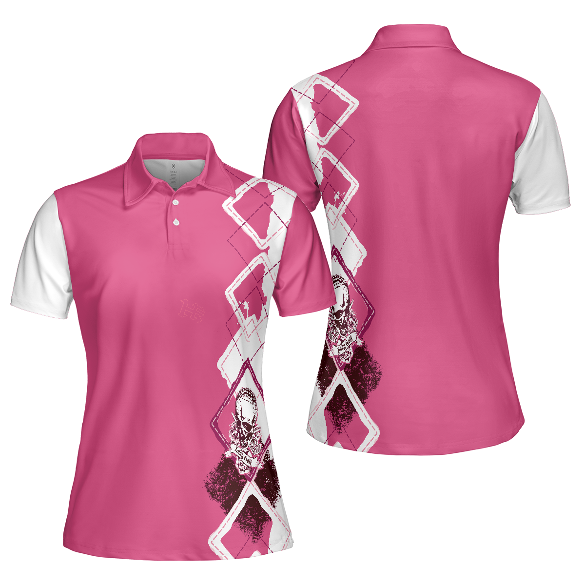 The Lady Golf Skull Short Sleeve Women Polo Shirt - Hyperfavor