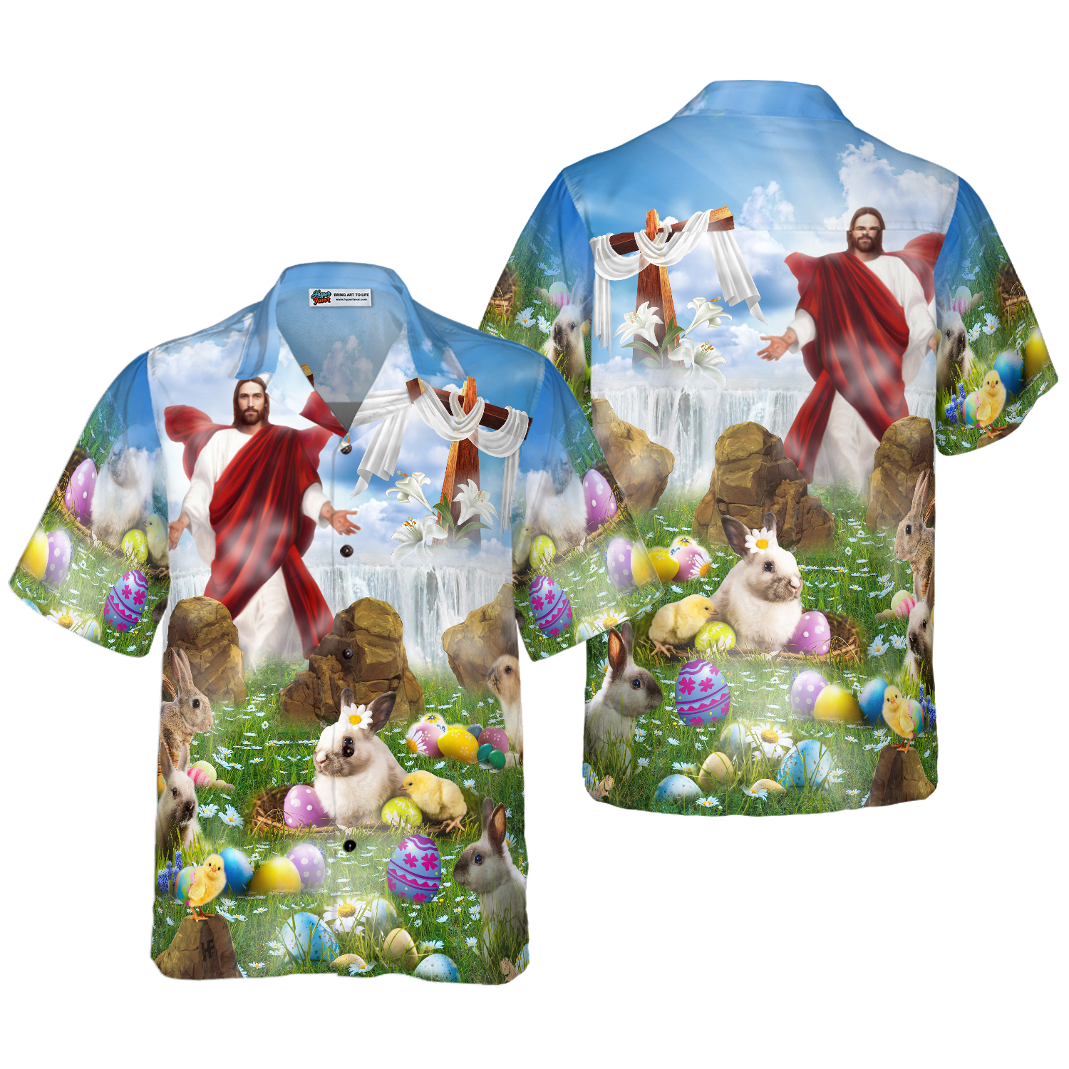 Happy Easter Jesus Is Risen Hawaiian Shirt - Hyperfavor