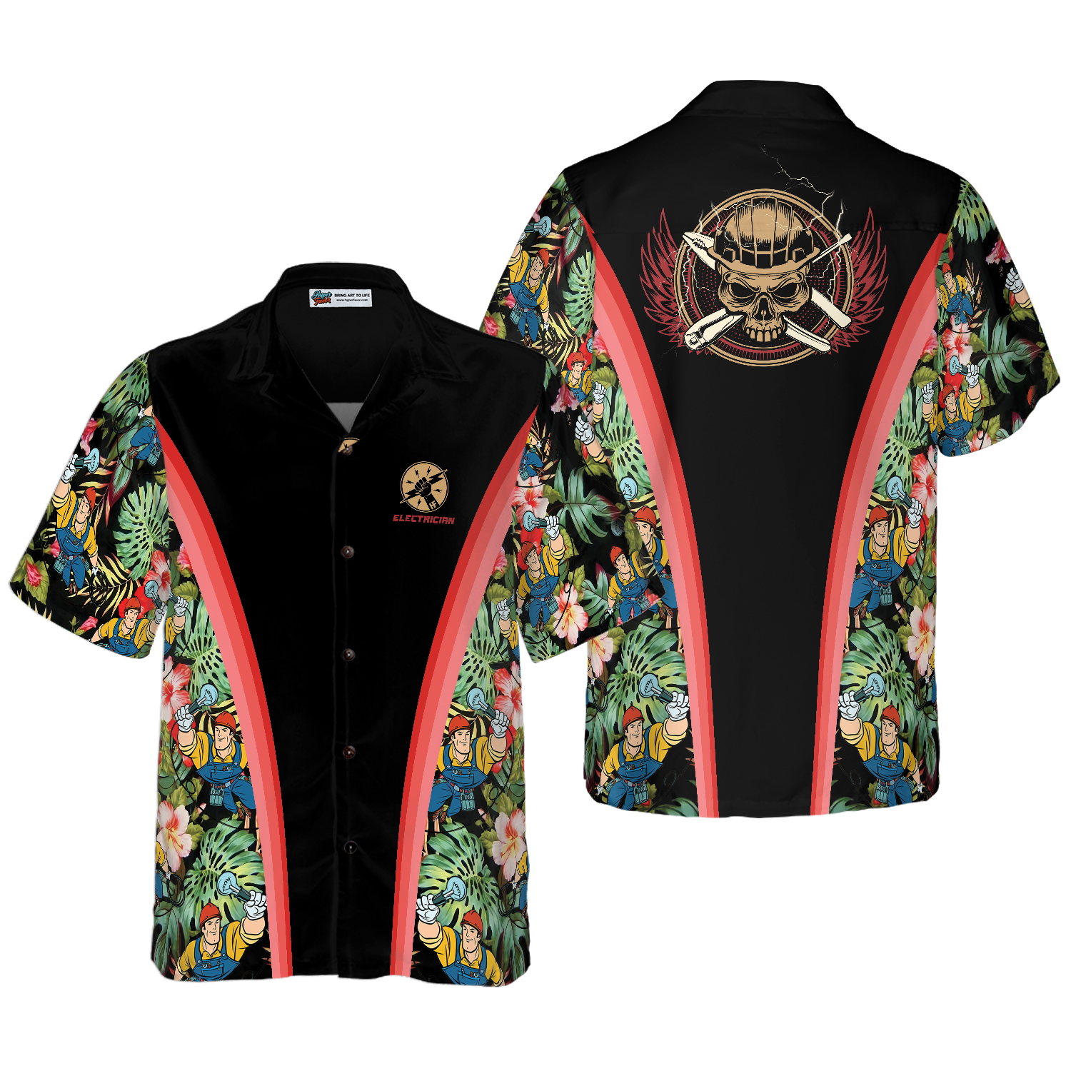 Electrician Tropical Hawaiian Shirt - Hyperfavor