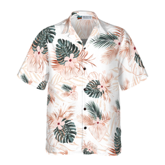 Rose Gold Tropical Palm Leaves Hawaiian Shirt - Hyperfavor