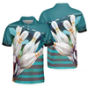 Love Bowling Polo Shirt, Blue American Flag Bowling Shirt For Men - Hyperfavor