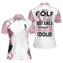 Golf Girls Are Cooler Leopard Pattern Short Sleeve Women Polo Shirt, Pink Argyle Pattern Golf Shirt For Ladies - Hyperfavor