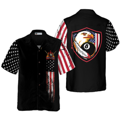 Billiards Eagle American Flag Hawaiian Shirt - Hyperfavor