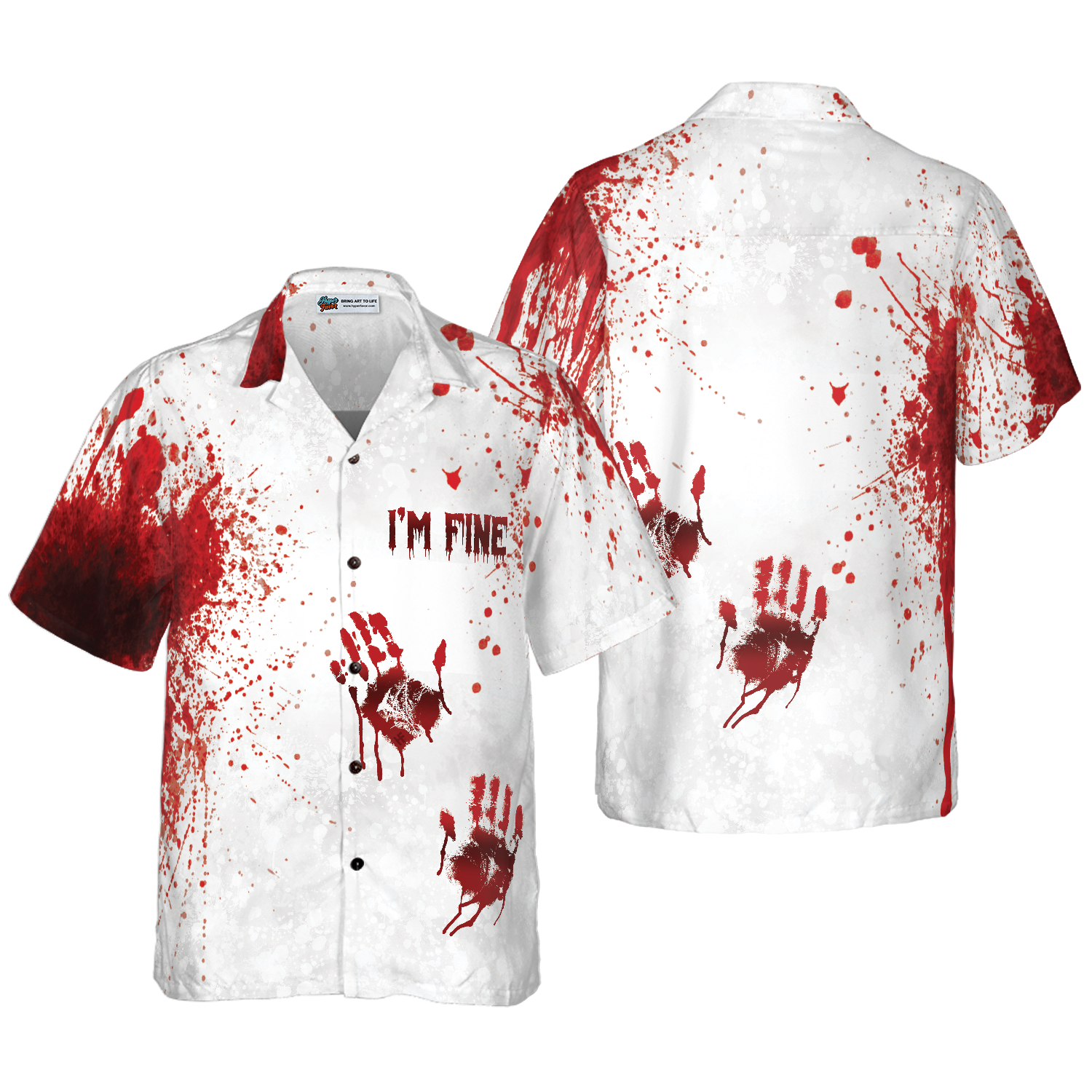 Halloween Blood Splatter Hawaiian Shirt - Hyperfavor