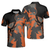 Skull Orange Camouflage Golf Polo Shirt, Streetwear Camo Golf Shirt For Men - Hyperfavor