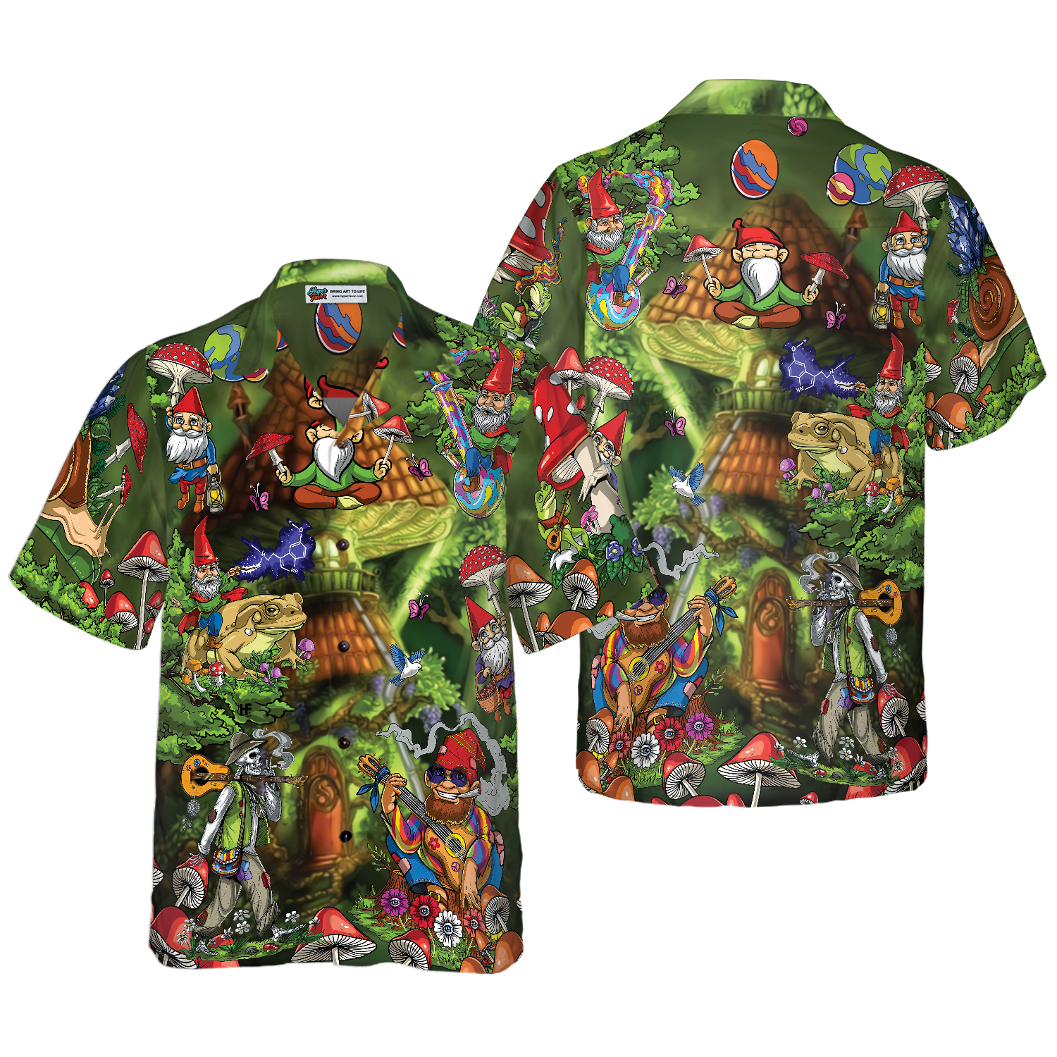 Gnome Hippie Hawaiian Shirt - Hyperfavor