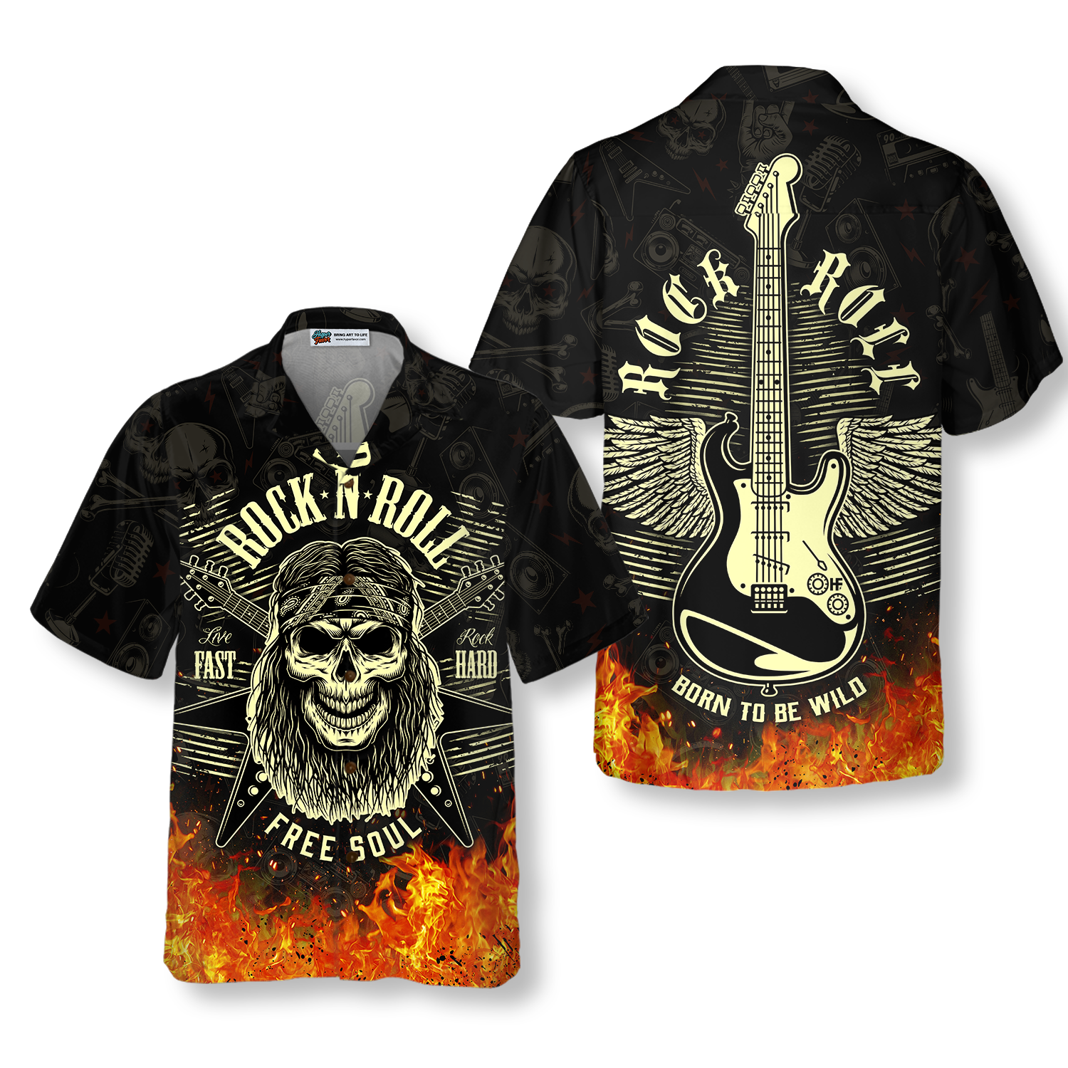 Guitar Born To Be Wild Hawaiian Shirt - Hyperfavor