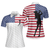 Premium American Golfer Female Version Short Sleeve Women Polo Shirt, American Flag Golf Shirt For Ladies, Cool Female Golf Gift - Hyperfavor