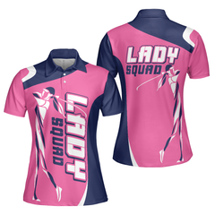 Lady Squad Golf Girl V2 Short Sleeve Women Polo Shirt, Pink Golf Shirt For Ladies, Cool Golf Gift For Women - Hyperfavor