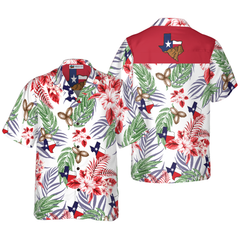 Bluebonnet Texas Hawaiian Shirt Pecan Version, Button Down Floral And Flag Texas Shirt, Proud Texas Shirt For Men - Hyperfavor