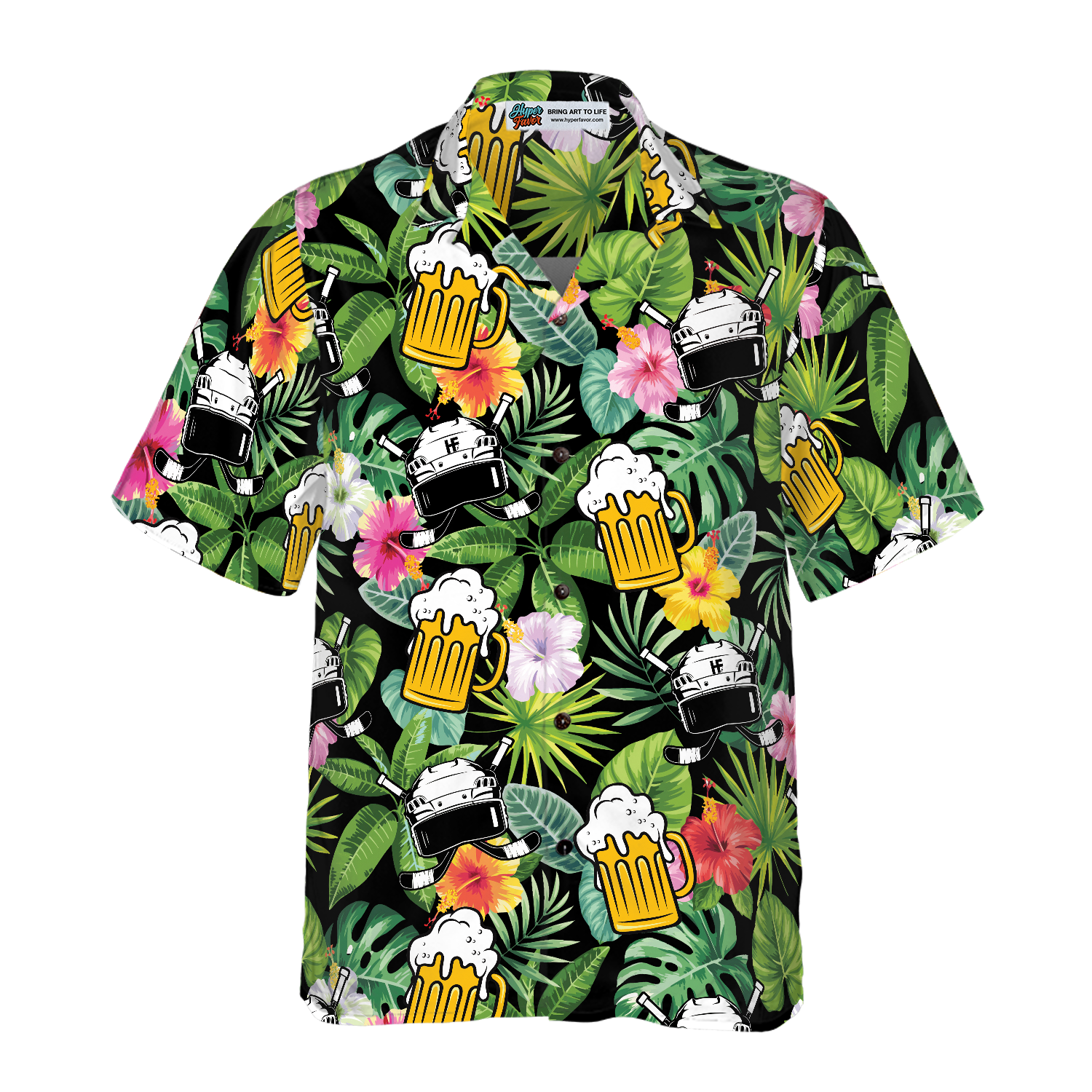 Summer Colorful Hockey And Beer Hawaiian Shirt - Hyperfavor