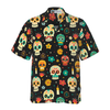 Skull Day Of The Dead Pattern Flower Hawaiian Shirt - Hyperfavor