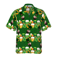 Saint Patrick's Day Personalized Beard Face Custom Hawaiian Shirt - Hyperfavor