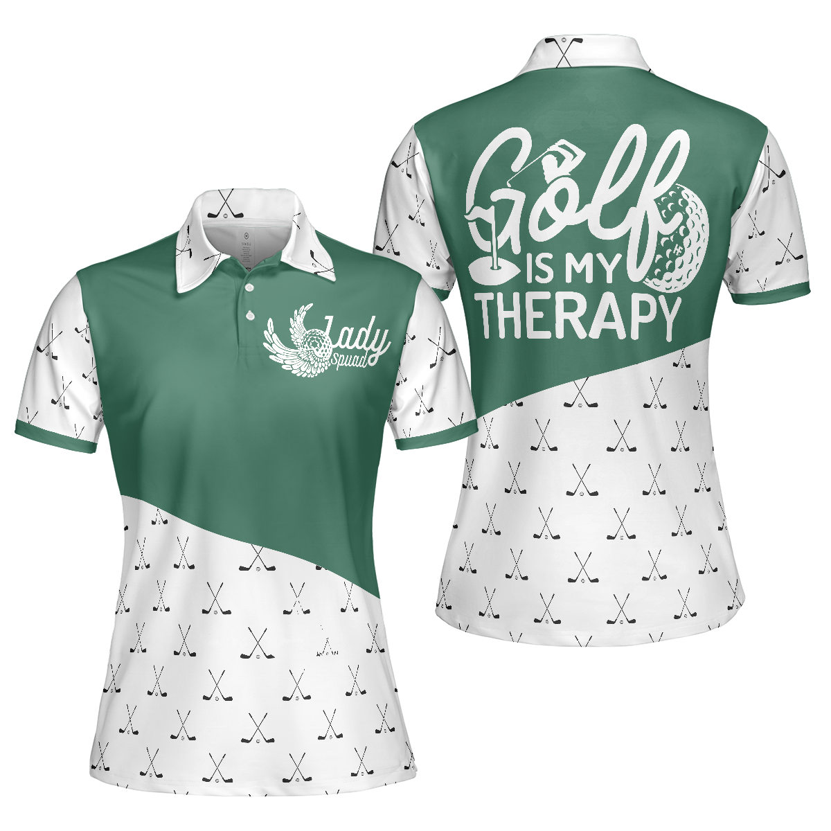 Golf Is My Therapy Golf Short Sleeve Women Polo Shirt - Hyperfavor