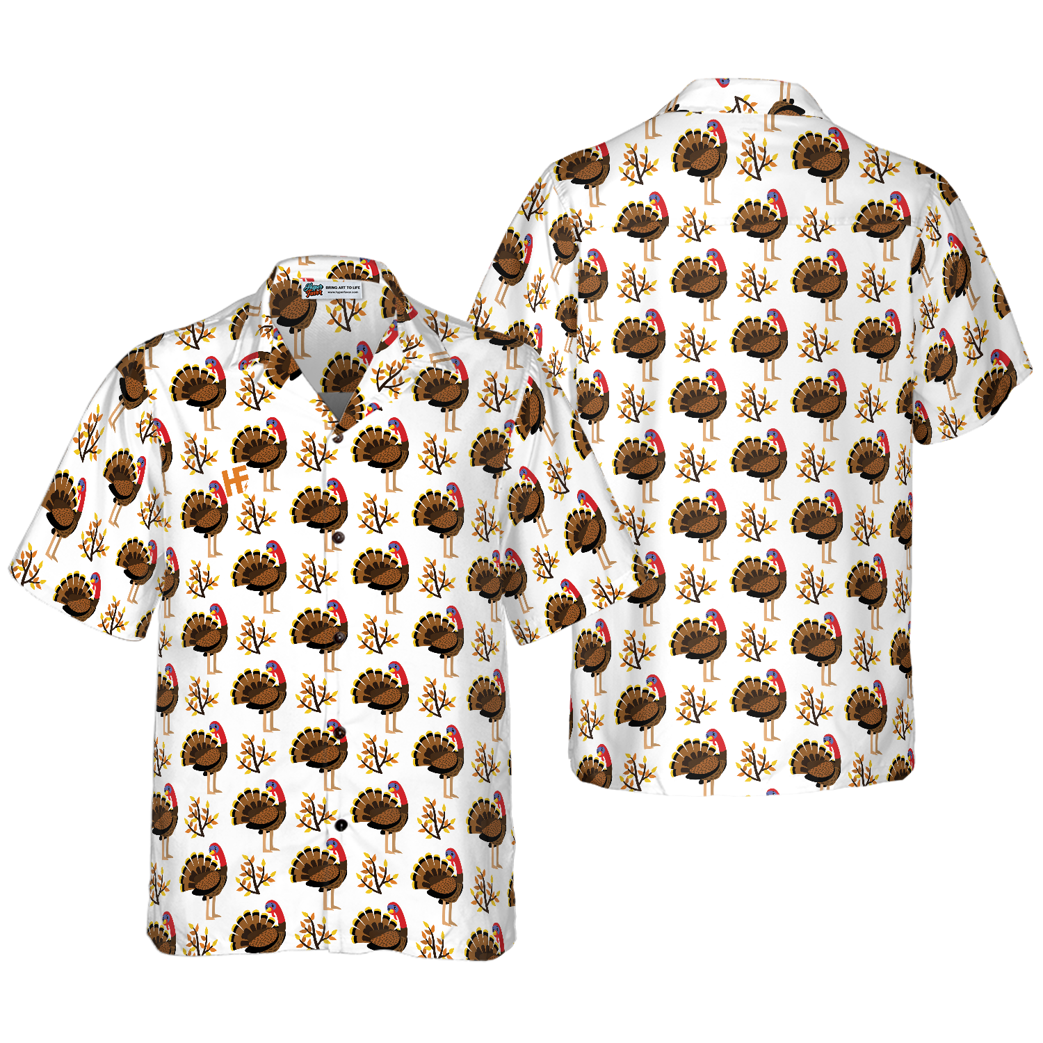 Autumn Cute Turkey Birds Hawaiian Shirt - Hyperfavor