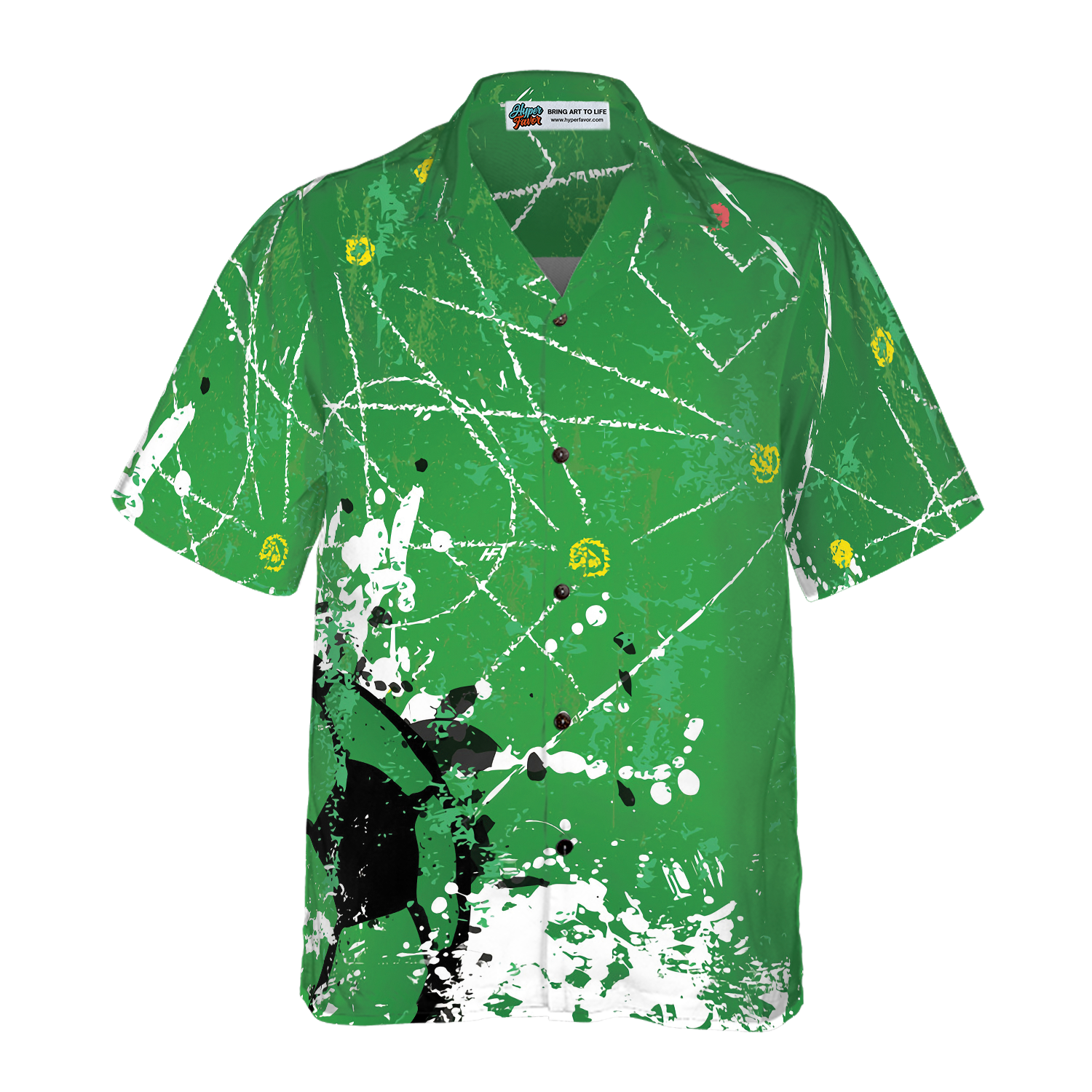 Soccer Green Background Hawaiian Shirt - Hyperfavor