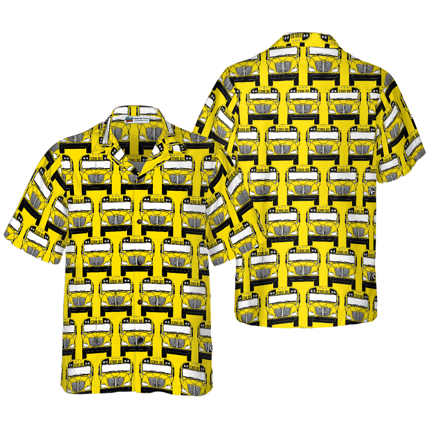 Bus Driver School Bus Pattern Hawaiian Shirt - Hyperfavor