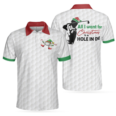 Golf All I Want Polo Shirt, Christmas Gift Idea For Male Golfers, Funny Christmas Themed Golf Shirt - Hyperfavor