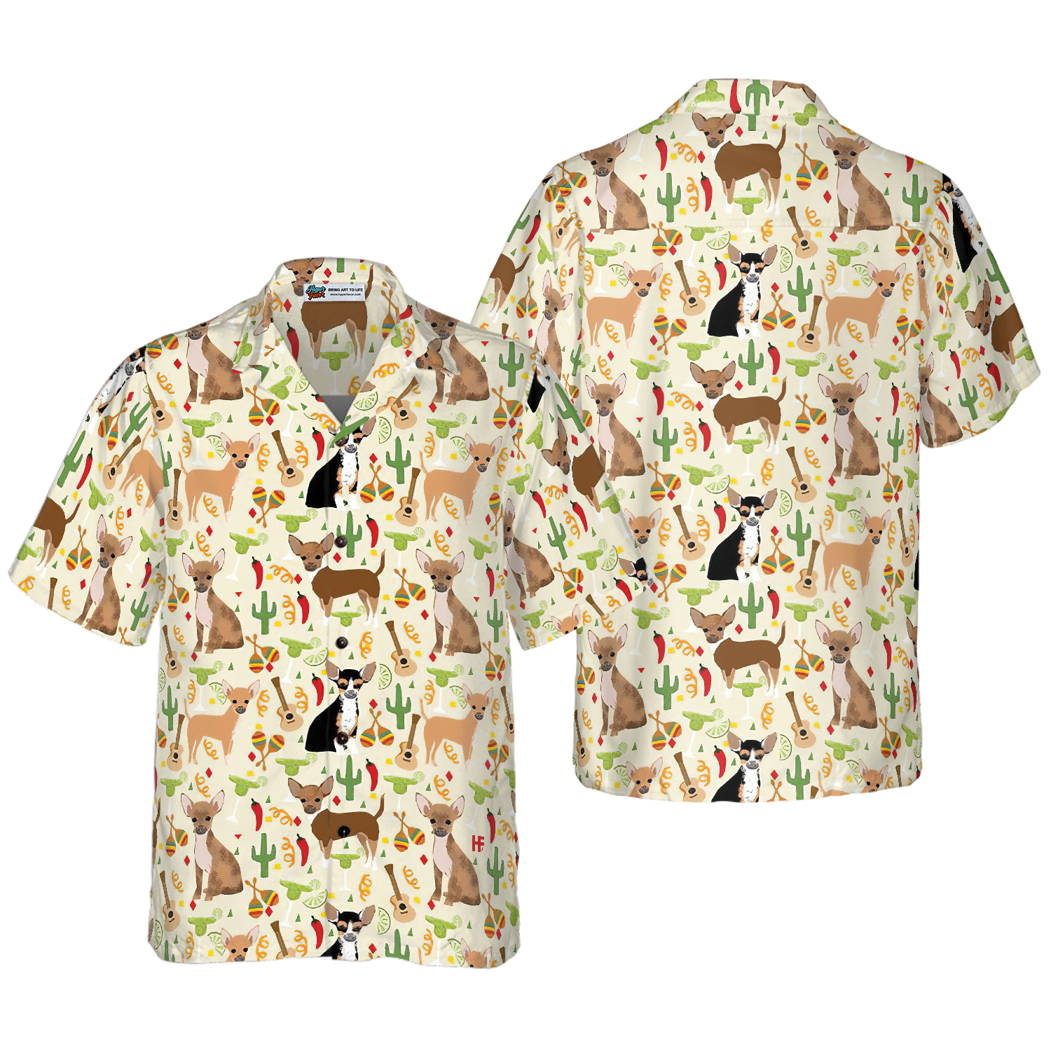 Fiesta Chihuahua And Margaritas Celebration Hawaiian Shirt - Hyperfavor