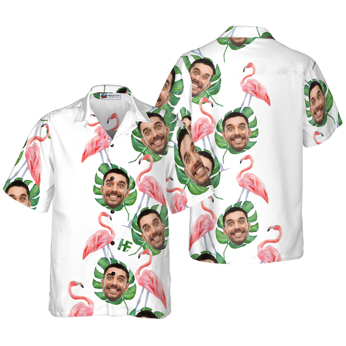 Funny Custom Face Flamingo 01 Custom Hawaiian Shirt - Hyperfavor