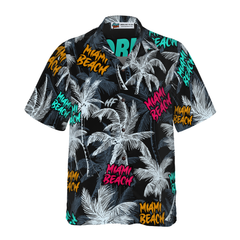 Miami Beach Coconut Tree Seamless Hawaiian Shirt - Hyperfavor