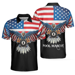 Billiards American Eagle Pool Mascot Polo Shirt - Hyperfavor