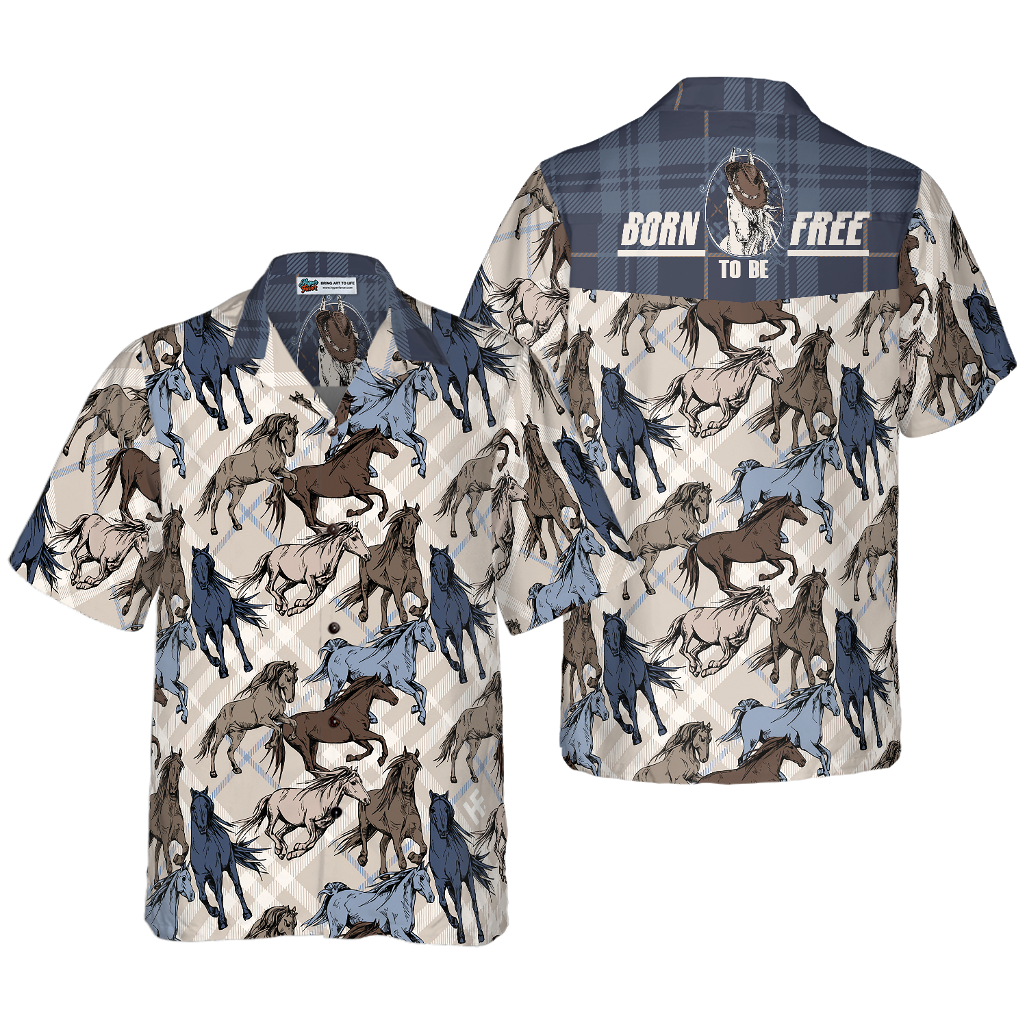 Horse Running Seamless Pattern Hawaiian Shirt - Hyperfavor