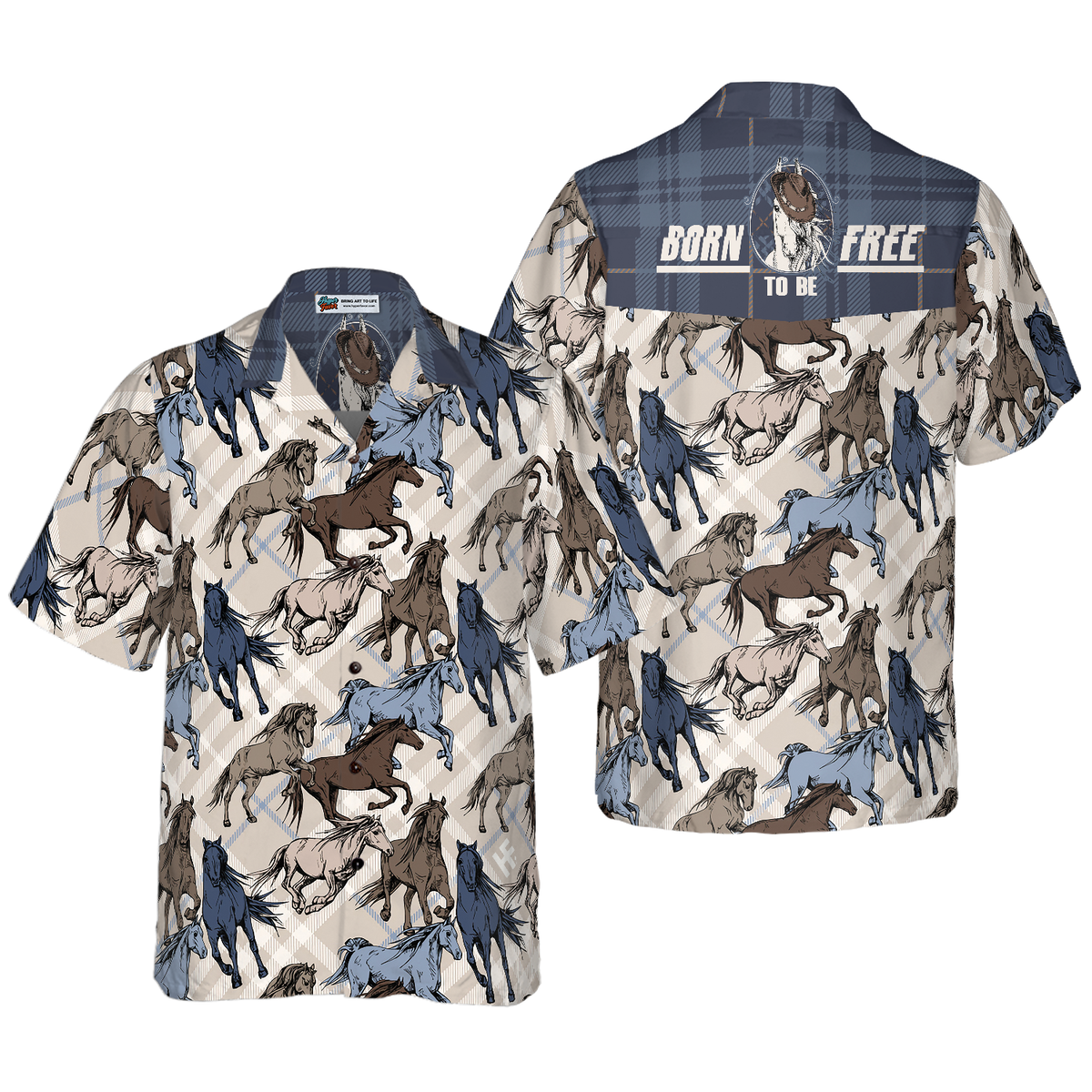 Horse Running Seamless Pattern Hawaiian Shirt - Hyperfavor