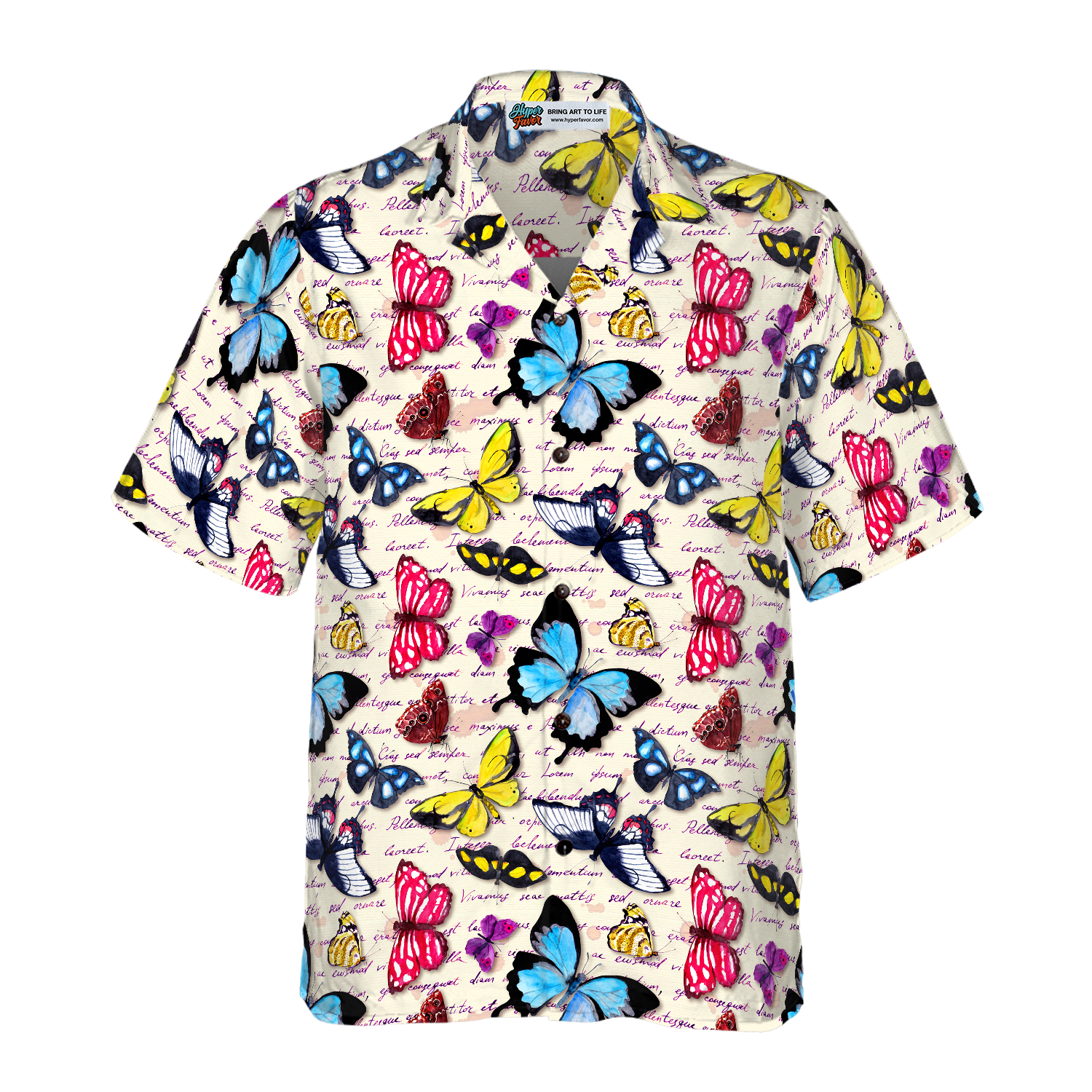 Vintage Exotic Butterflies Hawaiian Shirt - Hyperfavor