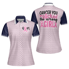 You Picked The Wrong Girl Breast Cancer Awareness Short Sleeve Women Polo Shirt, Breast Cancer Shirt For Women - Hyperfavor