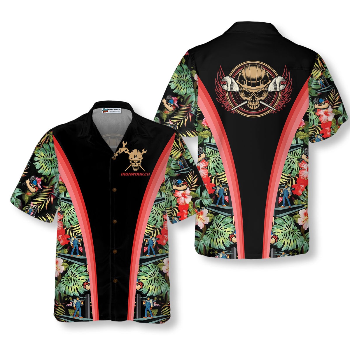 Ironworker Tropical Hawaiian Shirt - Hyperfavor