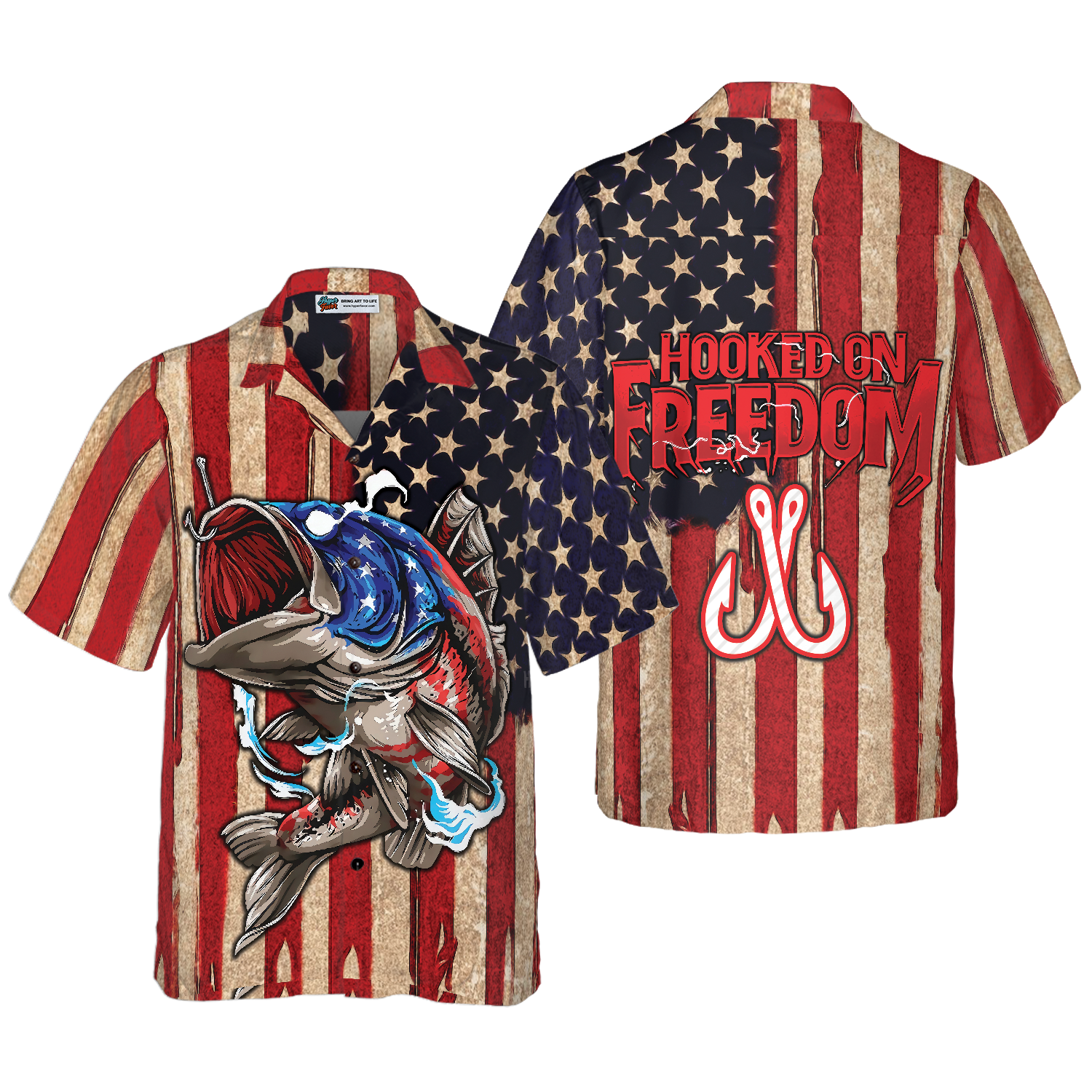 Hooked On Freedom Hawaiian Shirt - Hyperfavor