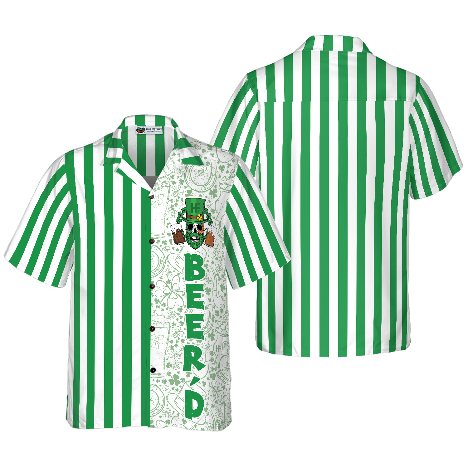 Beer'd Happy Saint Patrick's Day Hawaiian Shirt - Hyperfavor