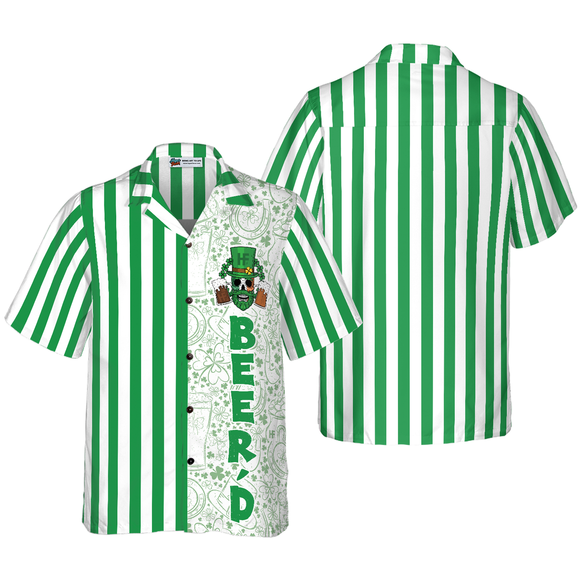 Beer'd Happy Saint Patrick's Day Hawaiian Shirt - Hyperfavor