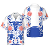 Artistic Longhorn Skull Texas Hawaiian Shirt For Men, White Blue Shirt Shirt For Texans, Texas Lovers - Hyperfavor