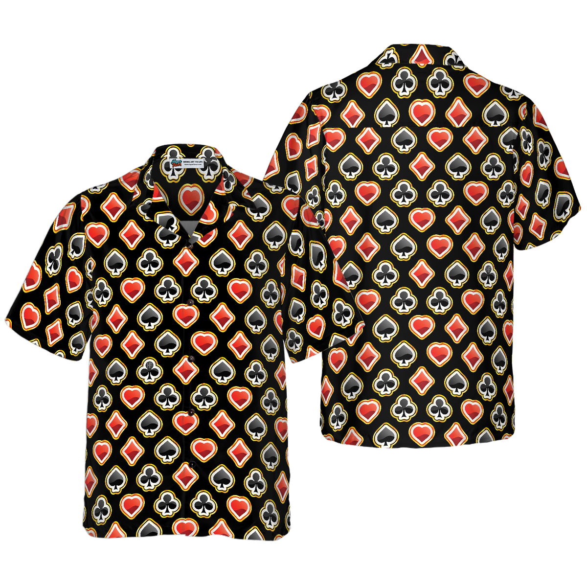 Casino Poker Black Background Hawaiian Shirt - Hyperfavor