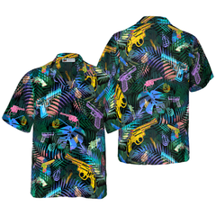 Tropical Gun Lover Pattern Hawaiian Shirt - Hyperfavor