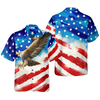 Vintage American Flag Eagle Hawaiian Shirt For Men - Hyperfavor
