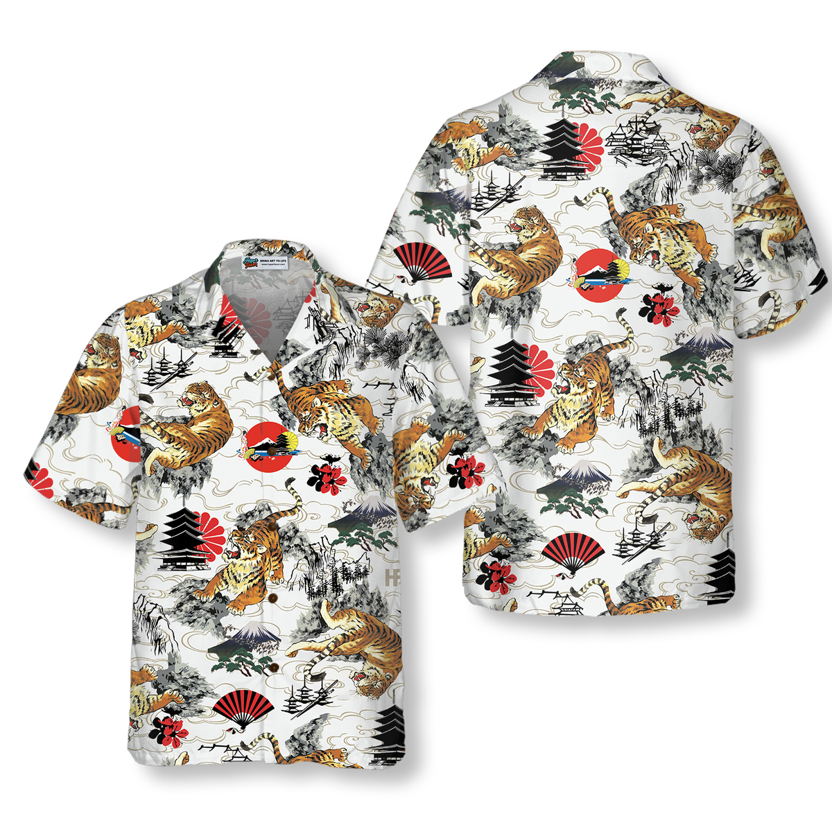 Japanese Tiger Tattoo Shirt For Men Hawaiian Shirt - Hyperfavor