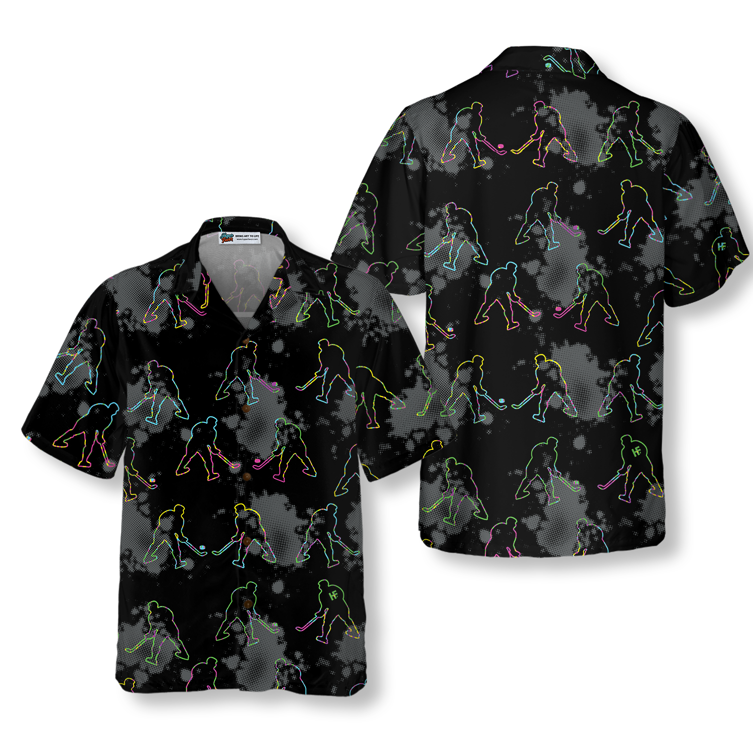 Grunge Pattern Boys Hockey Hawaiian Shirt - Hyperfavor