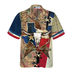 The Lone Star State Map Pattern Texas Longhorns Hawaiian Shirt, Don't Mess With Texas Shirt, Texas Home Shirt For Men - Hyperfavor