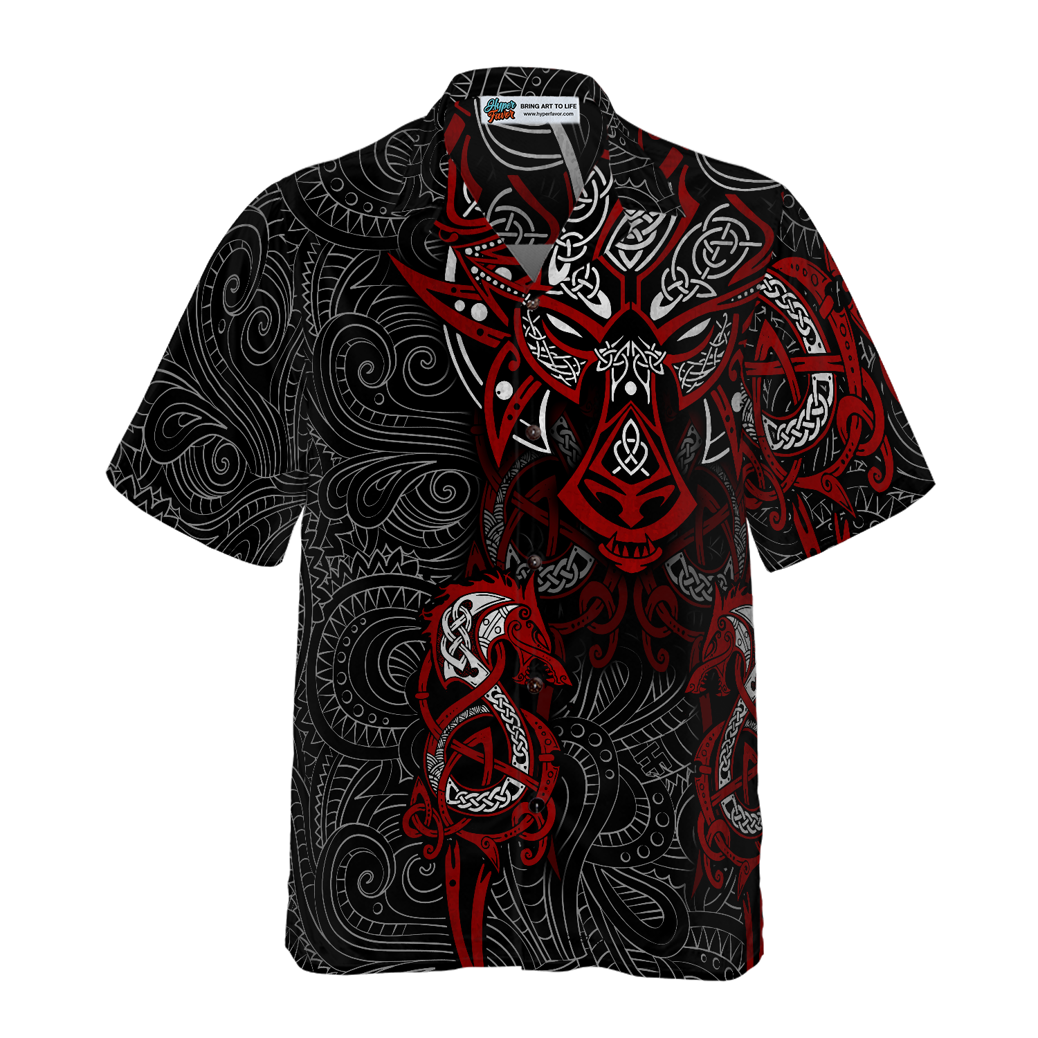 Viking Tattoo Dragon Hawaiian Shirt - Hyperfavor