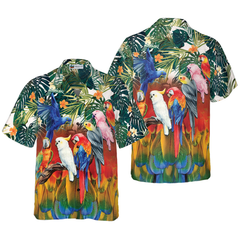 Tropical Parrot Birds Hawaiian Shirt - Hyperfavor