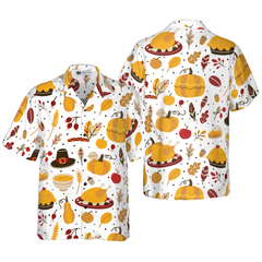 Thanksgiving Pattern Hawaiian Shirt - Hyperfavor