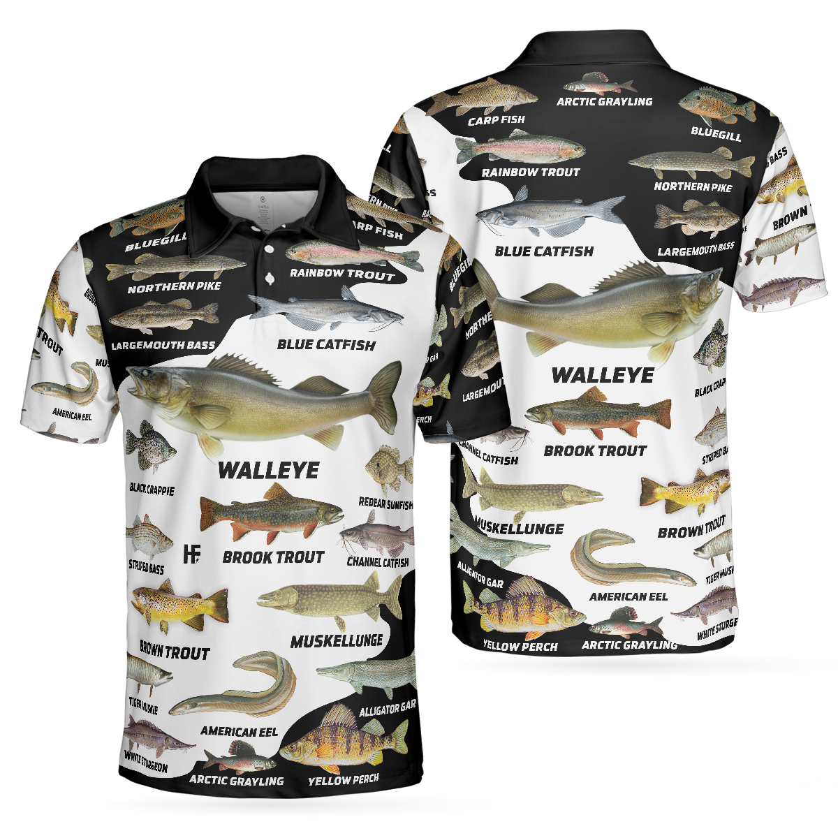 3D Freshwater Fish Types All Over Print Polo Shirt, Polo Golf Shirt For Men, Best Golf Shirt - Hyperfavor