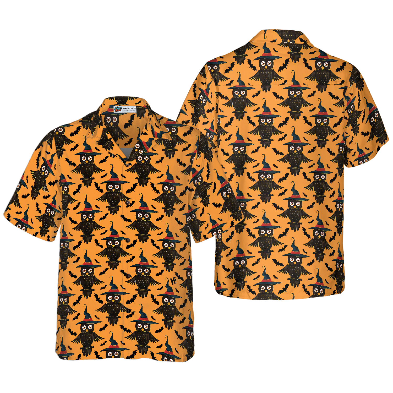 Owl Halloween Pattern Shirt For Men Hawaiian Shirt - Hyperfavor