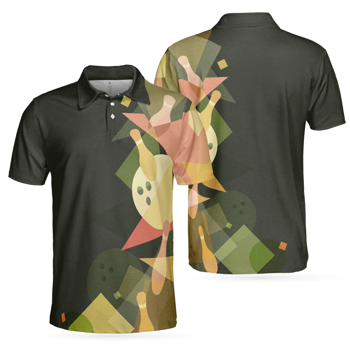 Artistic Mens Colorful Bowling Polo Shirt - Hyperfavor