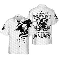 Never Underestimate An Golfer Born In January Golf Hawaiian Shirt - Hyperfavor