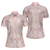 Rose Gold Leopard Print V2 Short Sleeve Women Polo Shirt - Hyperfavor